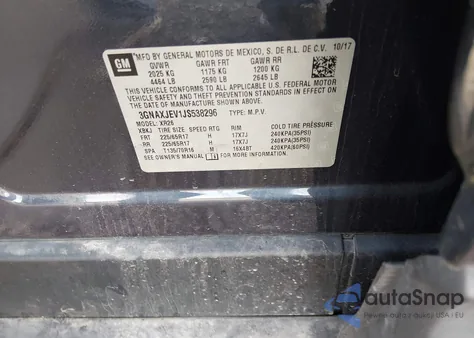 2018 Chevrolet Equinox Lt from USA, damaged, VIN 3GNAXJEV1JS538296